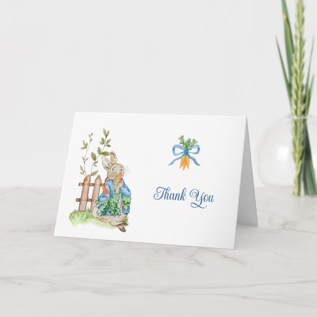 Tarjeta De Agradecimiento Peter Rabbit Baby Shower (Anverso)