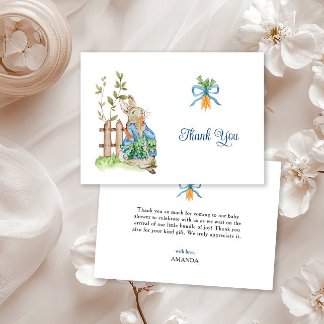 Tarjeta De Agradecimiento Peter Rabbit Baby Shower (Subido por el creador)