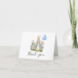 Tarjeta De Agradecimiento Peter Rabbit Baby Shower Boy Gracias Cartas