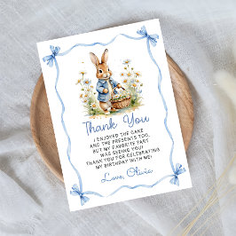 Tarjeta De Agradecimiento Peter Rabbit Baby Shower Thank You Card