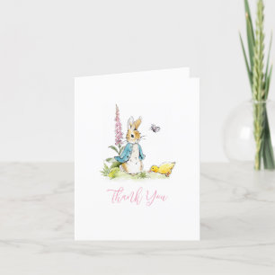 Tarjeta De Agradecimiento Peter Rabbit Chica Bebé ducha plegada Gracias