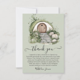 Tarjeta De Agradecimiento Peter Rabbit Green Burrow Wooden Gate Baby Shower