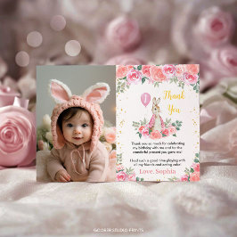 Tarjeta De Agradecimiento Peter Rabbit Pink Gracias Cartas Fiesta de Cumplea