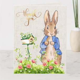 Tarjeta De Agradecimiento Peter the Rabbit Linen Background