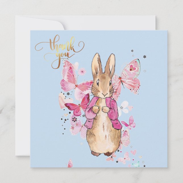 Tarjeta De Agradecimiento Peter the Rabbit Pink Jacket (Anverso)