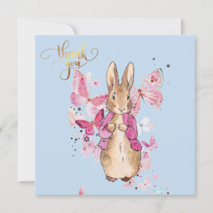 Tarjeta De Agradecimiento Peter the Rabbit Pink Jacket