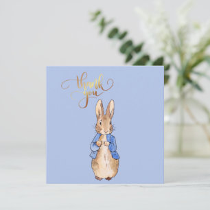 Tarjeta De Agradecimiento Peter the Rabbit with Gold Gracias Textos