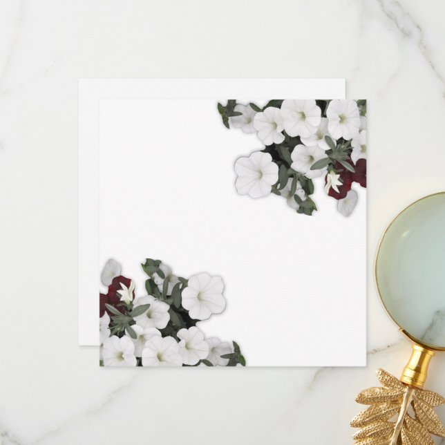 Tarjeta de agradecimiento Petunia blanca (Anverso/Reverso In Situ)