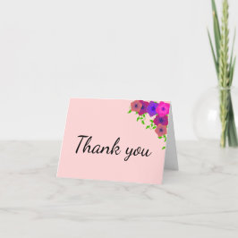 Tarjeta De Agradecimiento Petunia rosa romántico suave