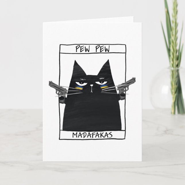 Tarjeta De Agradecimiento Pew Pew Madafakas (Anverso)