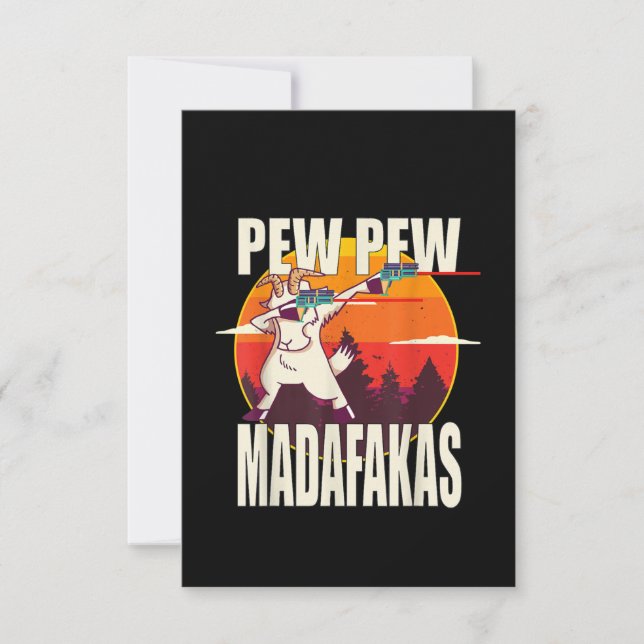 Tarjeta De Agradecimiento Pew Pew Madafakas (Anverso)