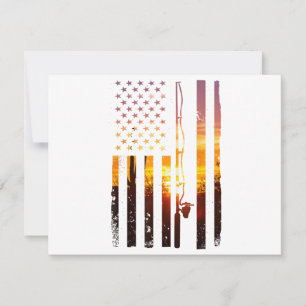 Tarjeta De Agradecimiento Pez de la bandera americana Fisher pescador Funny 