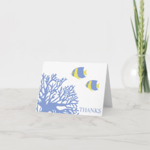Tarjeta De Agradecimiento Pez Tropical Azul y Amarillo Gracias
