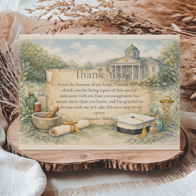 Tarjeta De Agradecimiento Pharmacy School Graduation Celebration (Subido por el creador)