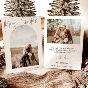 Tarjeta De Agradecimiento Photo Christmas Card   Arched Photo Holiday Card