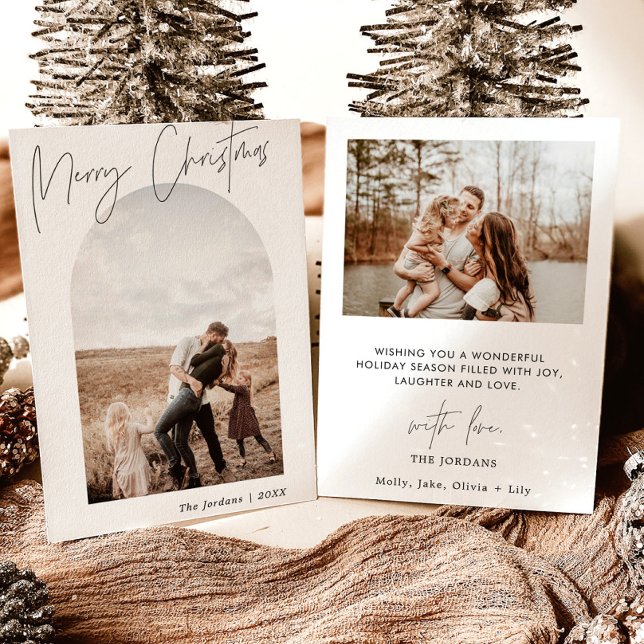 Tarjeta De Agradecimiento Photo Christmas Card | Arched Photo Holiday Card (Subido por el creador)