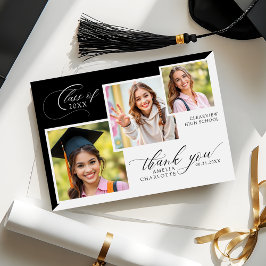 Tarjeta De Agradecimiento Photo Collage Elegant Graduation