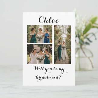 Tarjeta De Agradecimiento  Photo Strip 3 Pictures Bridesmaid Proposal Card