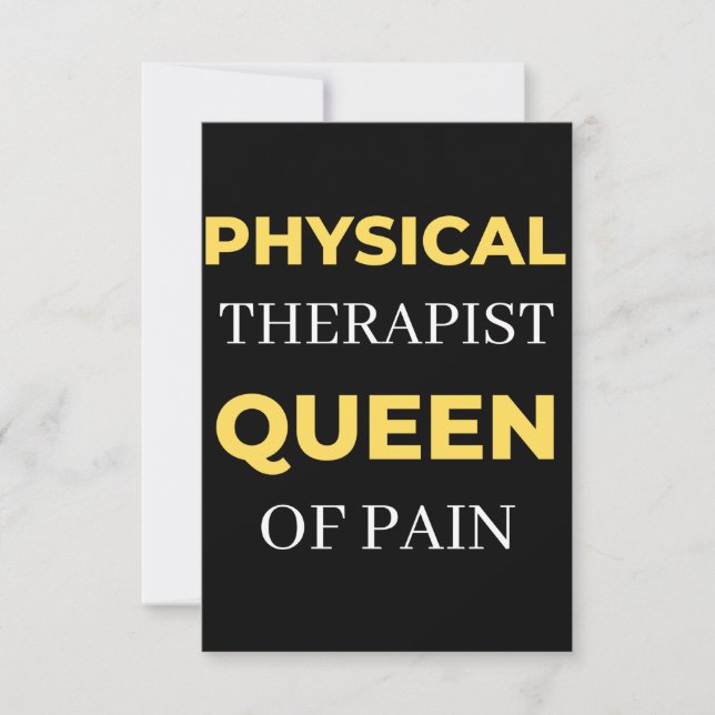 Tarjeta De Agradecimiento Physical Therapist Queen Of Pain (Anverso)