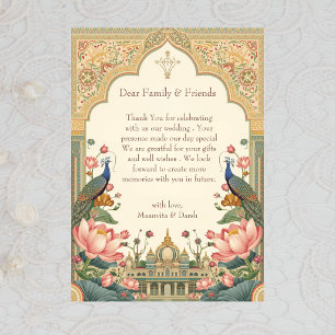 Tarjeta De Agradecimiento Pichwai Indio Elegante Boda