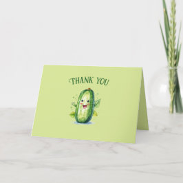 Tarjeta De Agradecimiento Pickle de Personalizado verde lindo