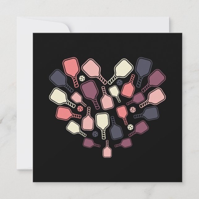 Tarjeta De Agradecimiento  Pickleball Paddles Heart (Anverso)