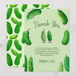 Tarjeta De Agradecimiento Pickles Cucumber Green Whimsical Baby Shower