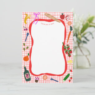 Tarjeta De Agradecimiento Picnic de Cuadros Moderno Lindo CUMPLEAÑOS PERSONA