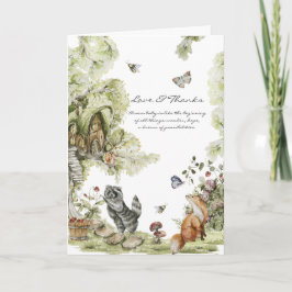 Tarjeta De Agradecimiento Picnic de Woodland | Baby Shower de animales fores