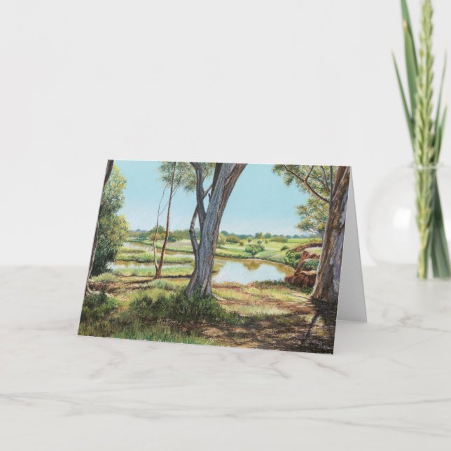 Tarjeta De Agradecimiento Picnic en la curva del río (Anverso)