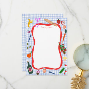 Tarjeta De Agradecimiento Picnic Moderno de Cuadros Divertido CUMPLEAÑOS PER