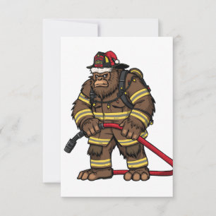 Tarjeta De Agradecimiento Pie Grande Sasquatch Bombero Navidad 2026