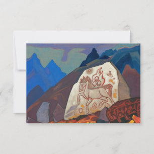 Tarjeta De Agradecimiento Piedra blanca, Rótulos de Chintamani por Roerich