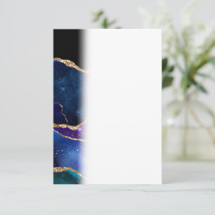 Tarjeta De Agradecimiento Piedra de Ágata Marmoleada Galaxia Brillante Estre