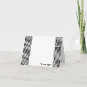 Tarjeta De Agradecimiento Piedra de Houndstooth Negra y Blanca Administrar e