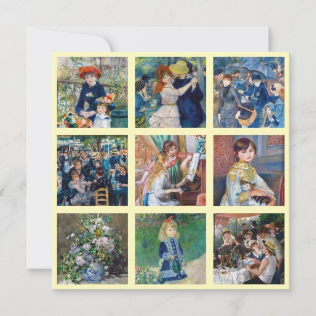 Tarjeta De Agradecimiento Pierre-Auguste Renoir - Collage de cuadrícula de o (Anverso)