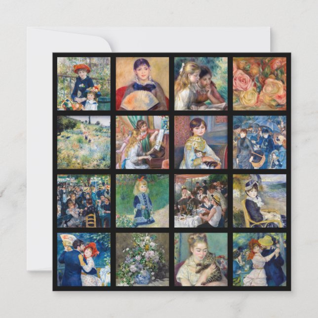 Tarjeta De Agradecimiento Pierre-Auguste Renoir - Collage de cuadrícula de o (Anverso)
