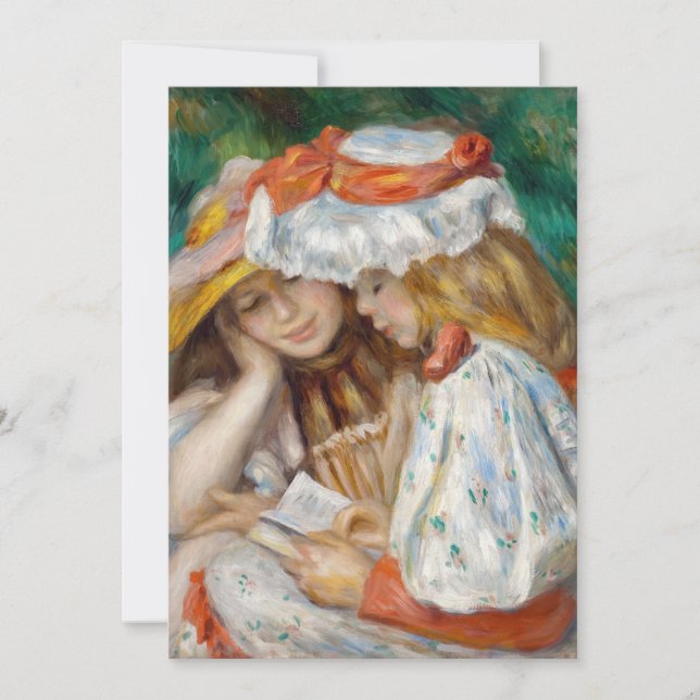 Tarjeta De Agradecimiento Pierre-Auguste Renoir - Dos niñas leyendo (Anverso)