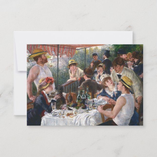 Tarjeta De Agradecimiento Pierre-Auguste Renoir - Luncheon del Fiesta de Boa (Anverso)