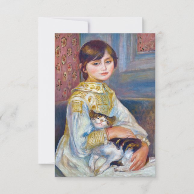 Tarjeta De Agradecimiento Pierre-Auguste Renoir - Niño con gato (Anverso)