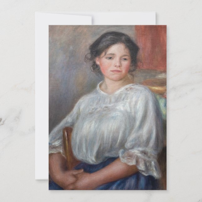 Tarjeta De Agradecimiento Pierre-Auguste Renoir - Sentada joven (Anverso)