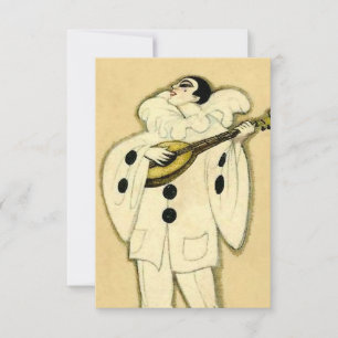 Tarjeta De Agradecimiento Pierrot Serenata a una Luna Creciente por Sophia C