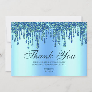 Tarjeta de agradecimiento Pies de bebé Glitter Dri