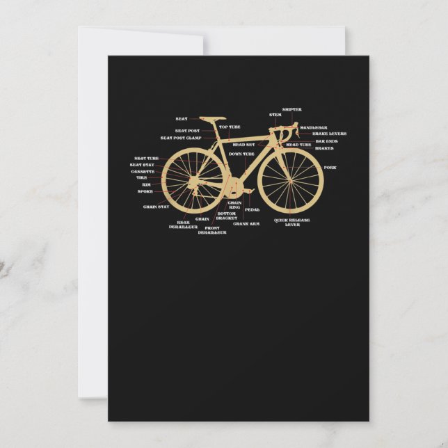 Tarjeta De Agradecimiento Piezas de ciclismo de bicicleta Anatomía de carret (Anverso)