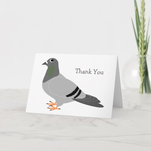 Tarjeta De Agradecimiento Pigeon Design Gracias (Anverso)