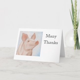 Tarjeta De Agradecimiento Piggy Gracias A Notecard