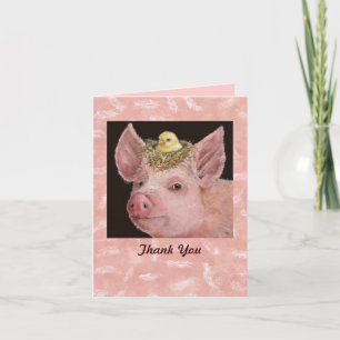 Tarjeta De Agradecimiento Piggy gracias notecard