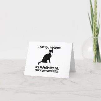 Tarjeta De Agradecimiento Pillow del ratón muerto del gato