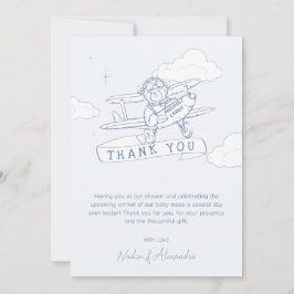 Tarjeta De Agradecimiento Piloto Aviador Avión Carga Preciosa Shower de Bebé