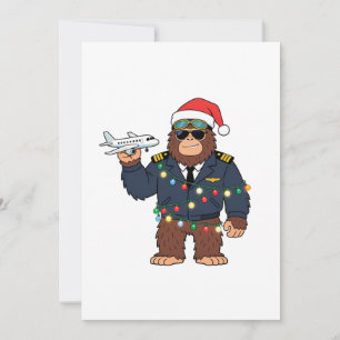 Tarjeta De Agradecimiento Piloto de Bigfoot Sasquatch Navidad 2026 Fiesta